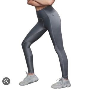 Good American Smoked Pearl High Rise Ribbed Leggings Gp0507